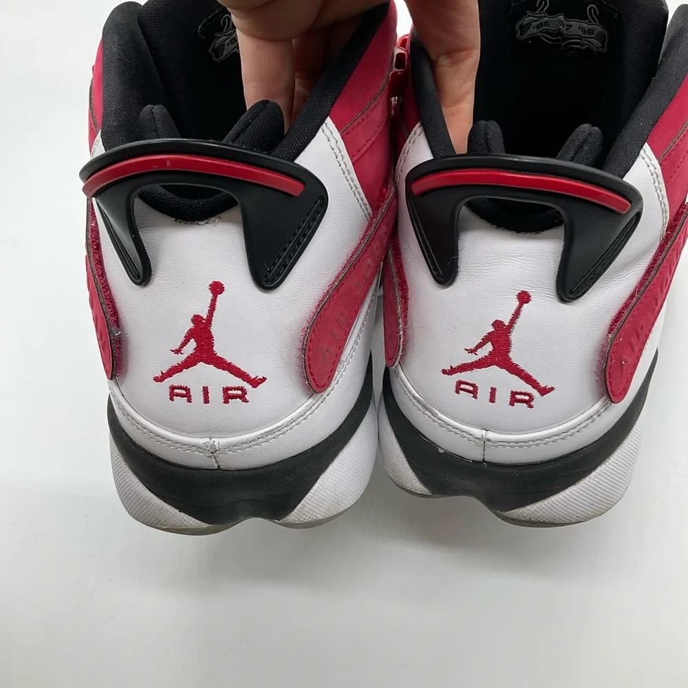 NIKE JORDAN‎ 6 RINGS WHITE BLACK CARMINE RED BASKETBALL SNEAKERS